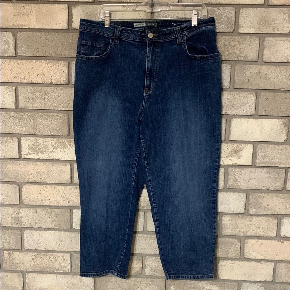 St. John's Bay Dark Blue Straight Leg Cropped Jeans